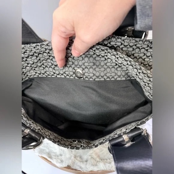 Coach SoHo Signature Micro C Black and Gray Satchel Tote - Picture 13 of 14